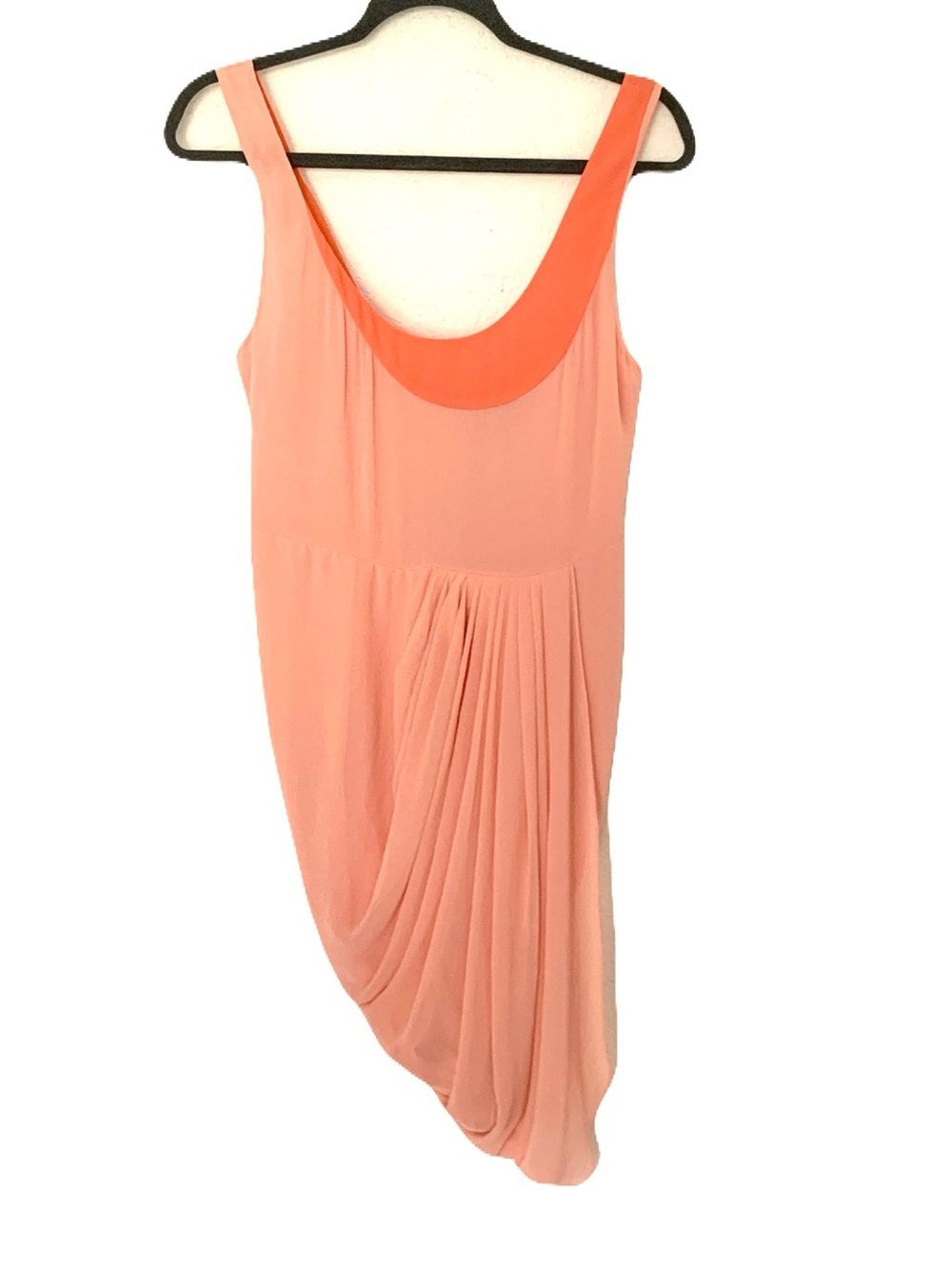 Camilla & Marc Size 8 Peach & Coral Asymmetrical Draped Sleeveless Goddess Dress
